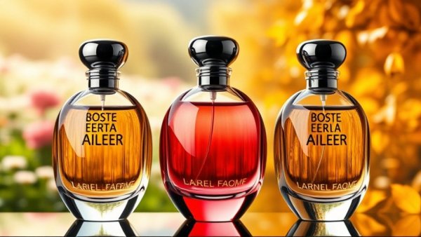 Signature fragrances for men, elegant bottles in scenic transition.