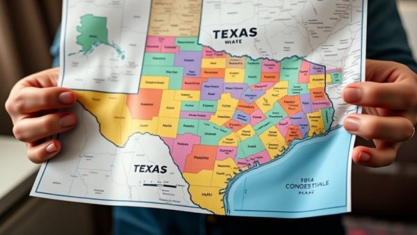 Map of Texas congressional districts highlighting racial gerrymandering.