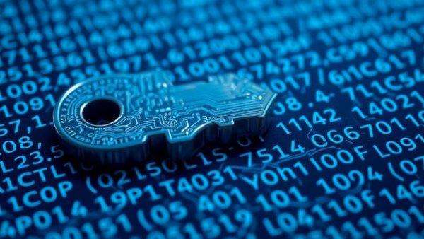 Cryptography election results decryption key on encrypted data background