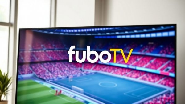 FuboTV logo on TV screen as Fubo lowers subscription prices.