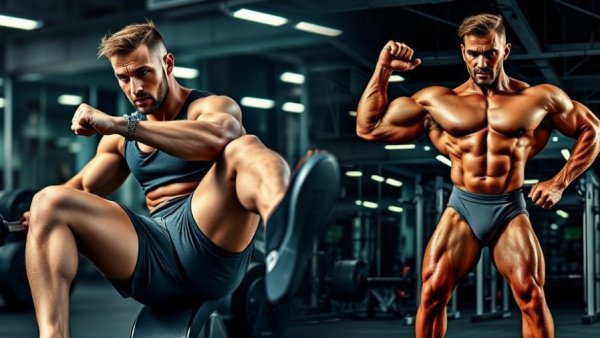 Bodybuilder demonstrating adductor exercises for bigger quads.