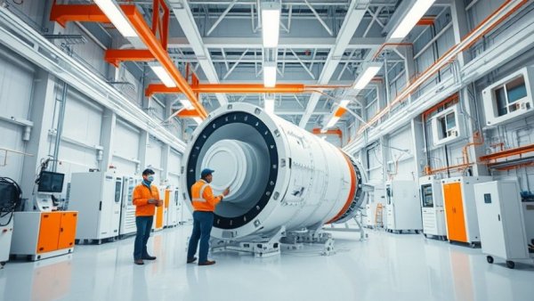 Engineers inspecting Haven-1 commercial space station module in clean room.