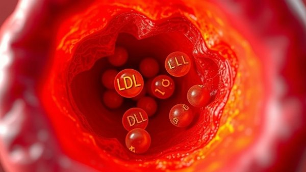 3D rendering of LDL cholesterol in blood vessel; explores PCSK9 inhibitors.