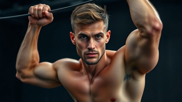 Focused athlete in NFL durability training performing one-armed pushup.