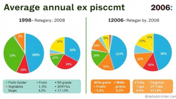 Men's nutrition expenditure comparison in 1998 and 2006 with pie charts.