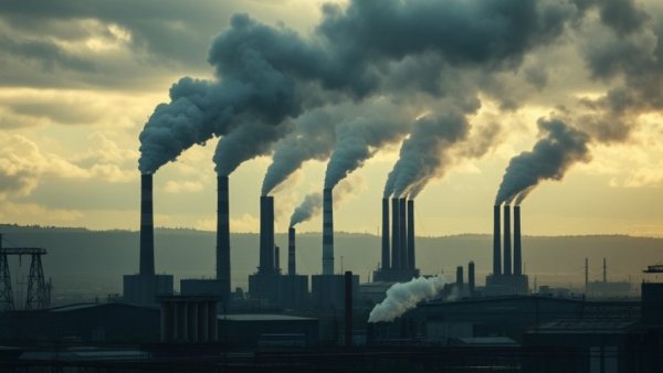 Industrial pollution illustrating EPA enforcement collapse under Trump.