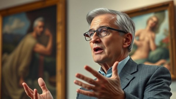 Speaker discusses Epstein scandal accountability, wearing glasses indoors.