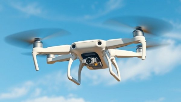 DJI Mini 3 Pro drone flying against a blue sky with clouds.