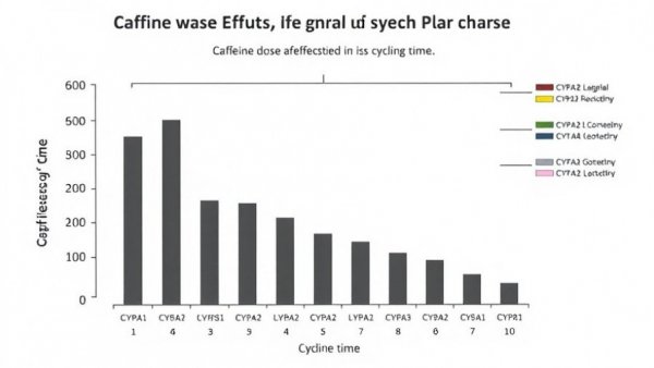 Scientific chart on caffeine's impact on cycling time by CYP1A2 genotype.