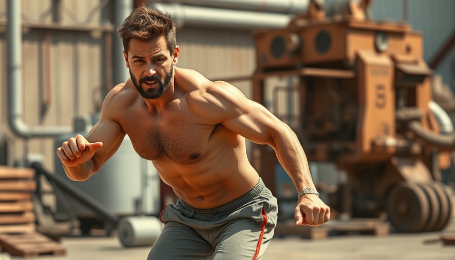 Muscular man jump roping for fat loss outdoors.