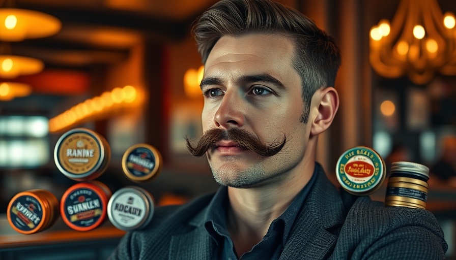 Stylish man with mustache and best mustache waxes.