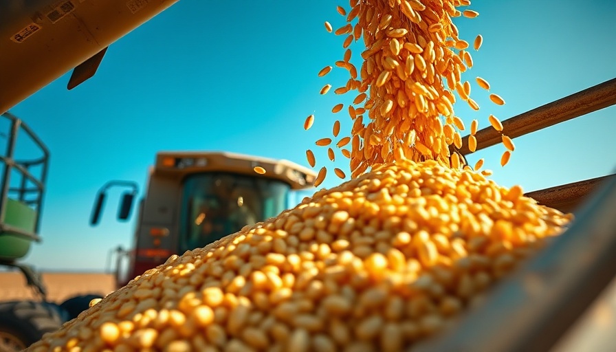 Corn from harvester showing trade war impact on American farmers.