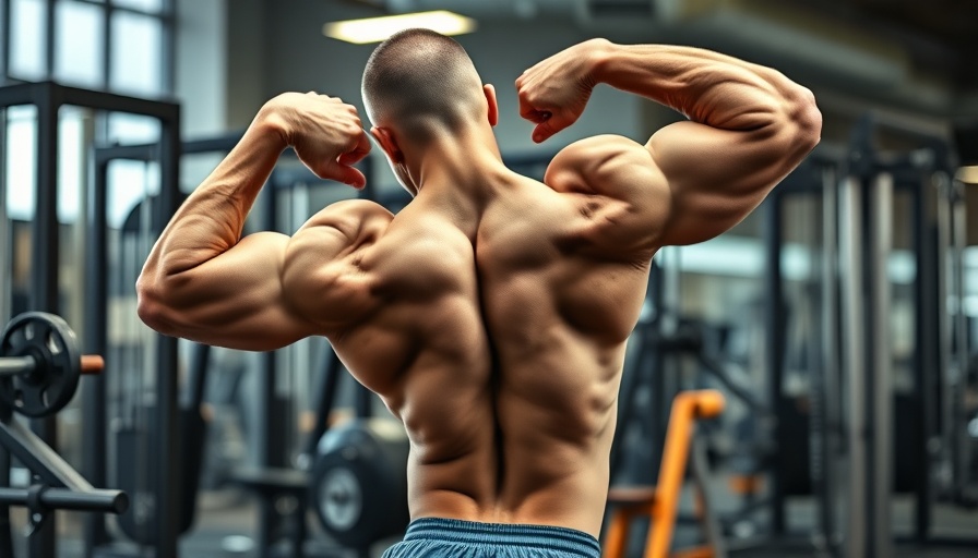 Muscular man exercising for posture and back in gym.