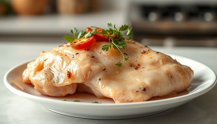 High protein low calorie meals: fresh chicken breast with basil.