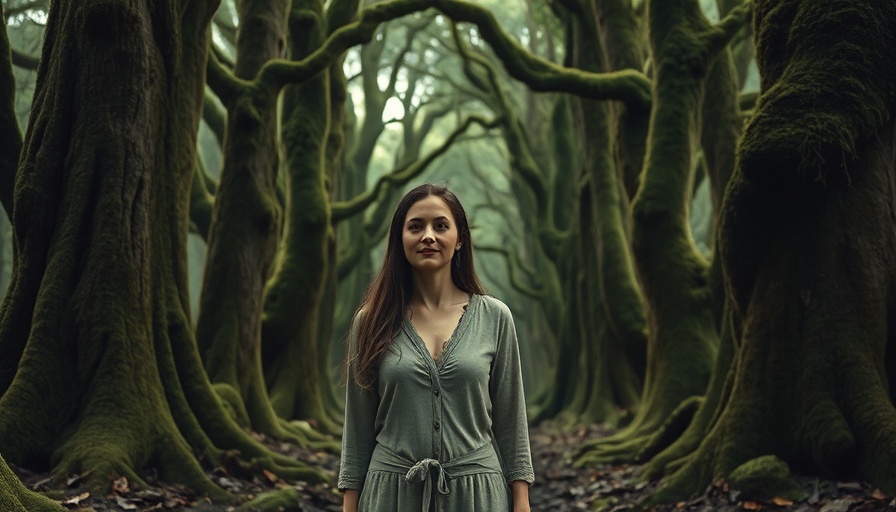 Woman enjoying forest bathing, promoting natural killer cells activation.