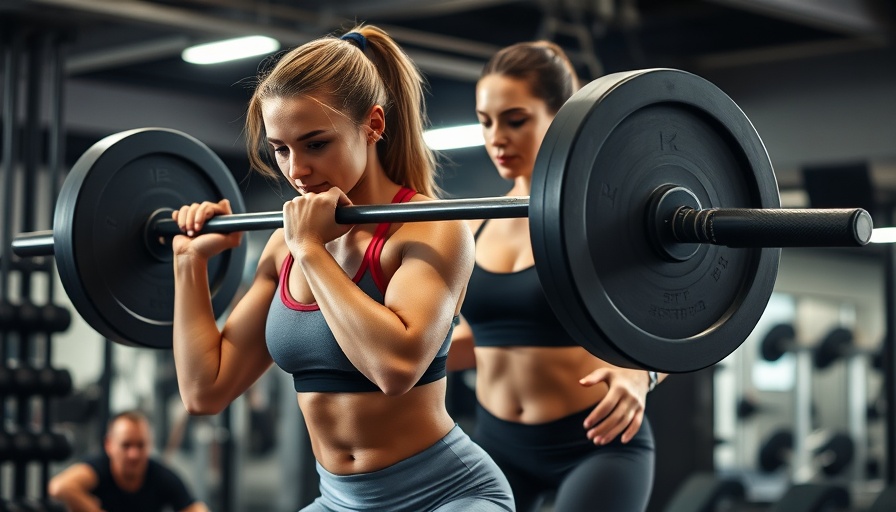 Athletic woman performing a hip thrust exercise with a barbell for glute strength.