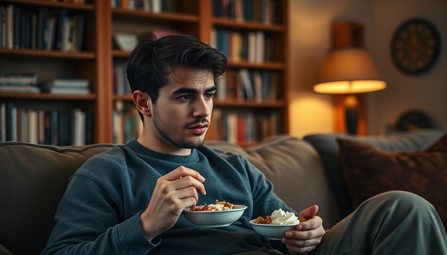Contemplative young man eating dessert overcoming overeating myth
