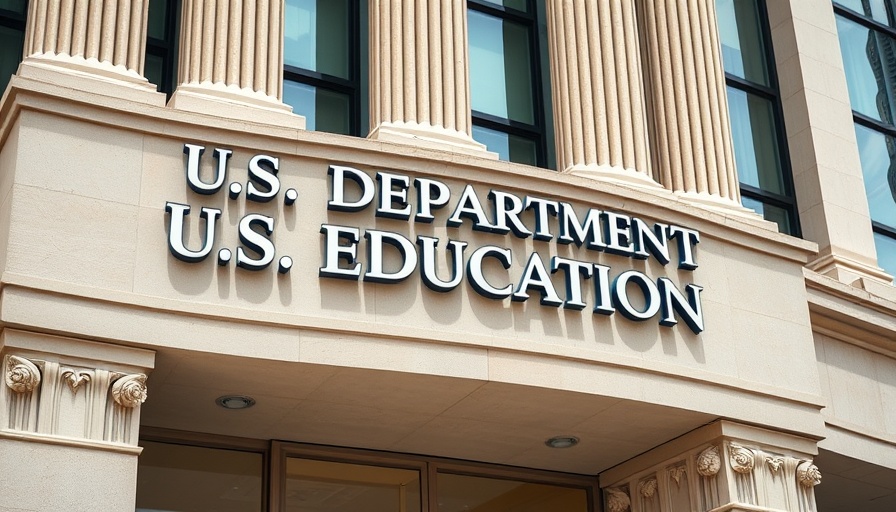 U.S. Department of Education building close-up on national news