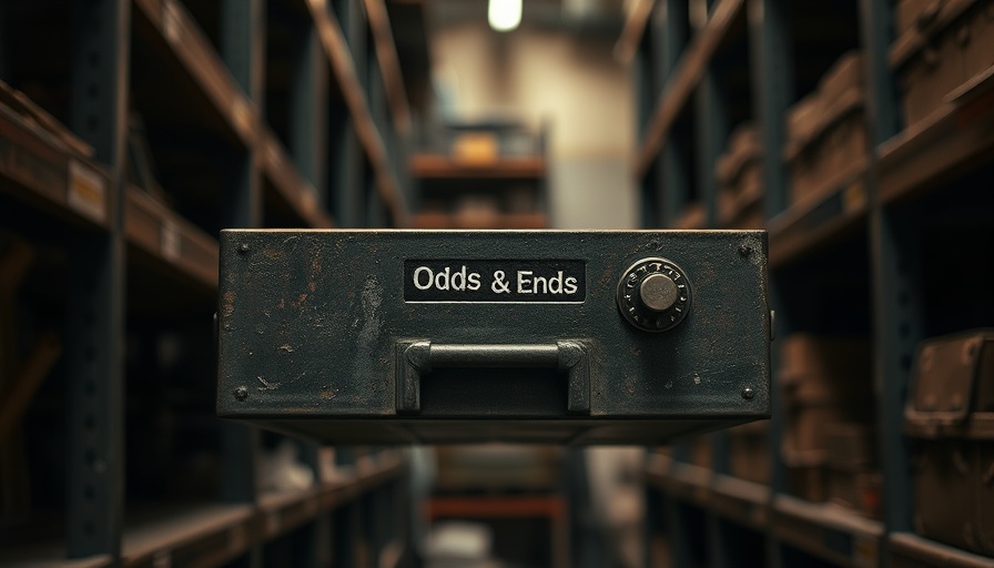 Vintage metal drawer labeled 'Odds & Ends', representing life's journey.