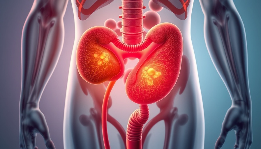 Anatomical illustration of GG1 prostate cancer risk showing inflamed area.