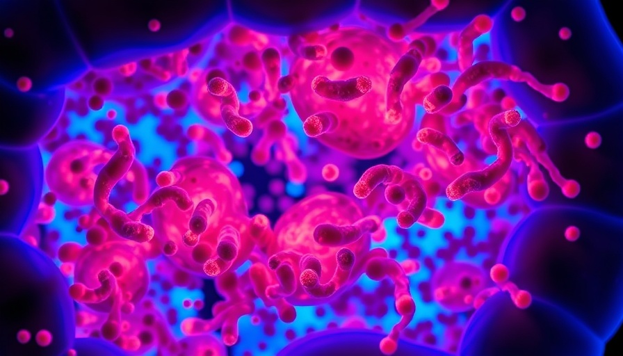 Illustration of intestines with bacteria, Fecal Transplants Reduce Infections.