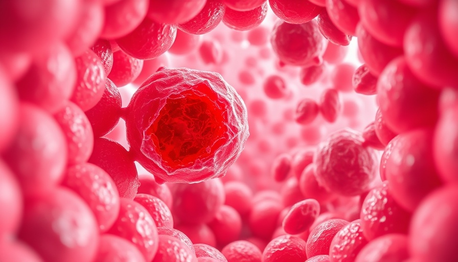 Detailed illustration of early-stage colon cancer diagnosis, vibrant tumor.