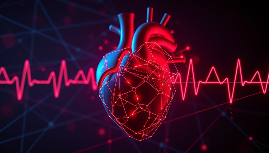 Futuristic heart with ECG line, highlighting Pregabalin's risk.