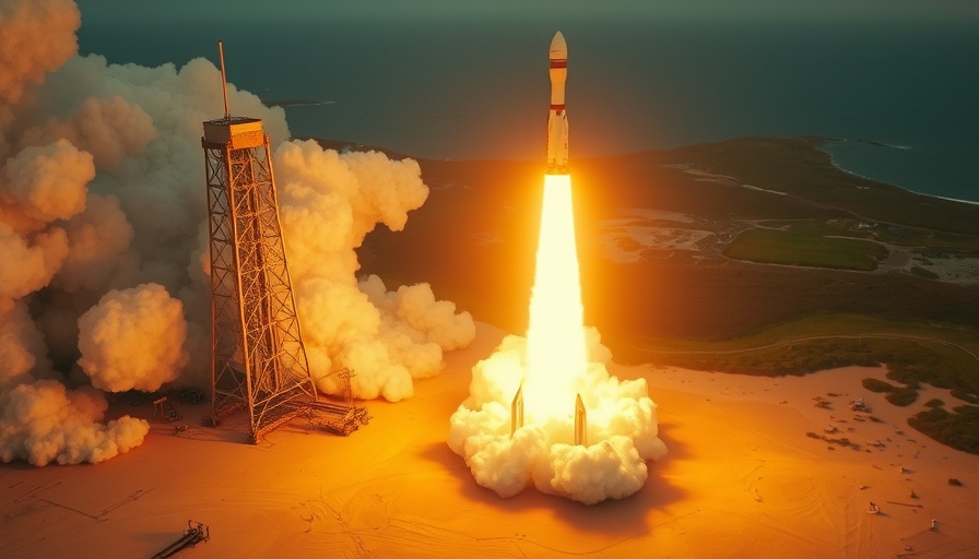 Starship test flight shows dynamic rocket launch with flames and smoke.