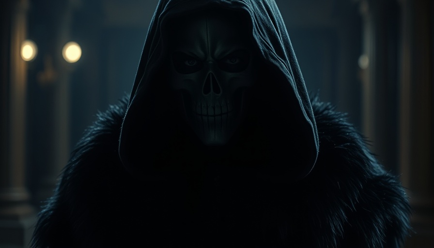 Mysterious hooded figure in dark cloak, Guillermo Del Toro's Frankenstein theme