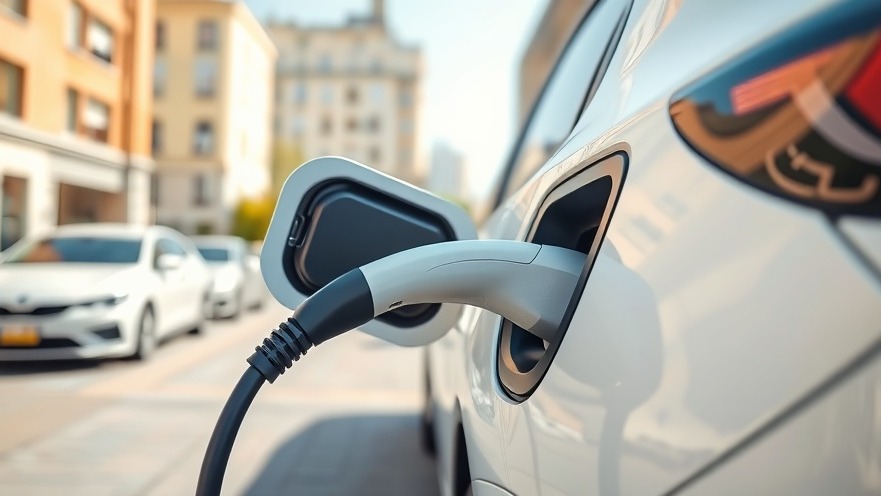 Close-up of a white hybrid electric vehicle charging, showcasing car efficiency and fuel savings.