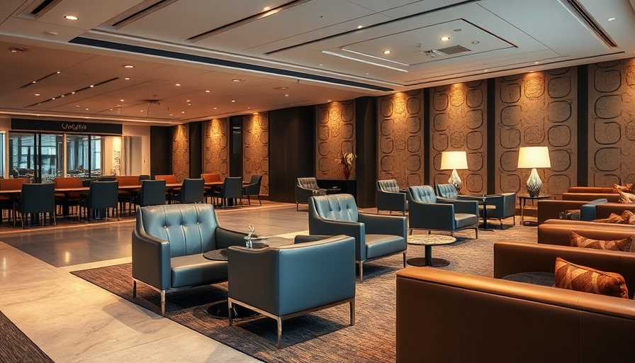 Modern United Denver Airport Lounge with stylish seating and lighting.