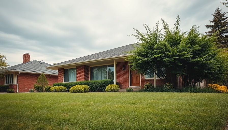 Mid-century suburban house exterior in buyer's market