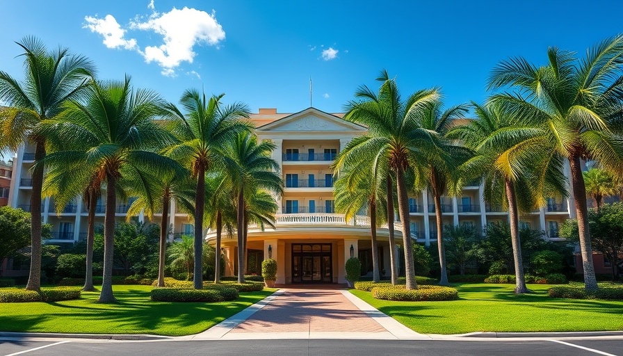Beautiful hotel entrance for group trips to Disney.