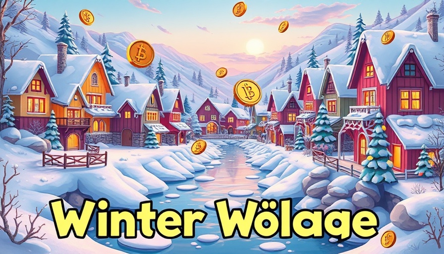 Playful cartoon village scene highlighting meme coins investment opportunities