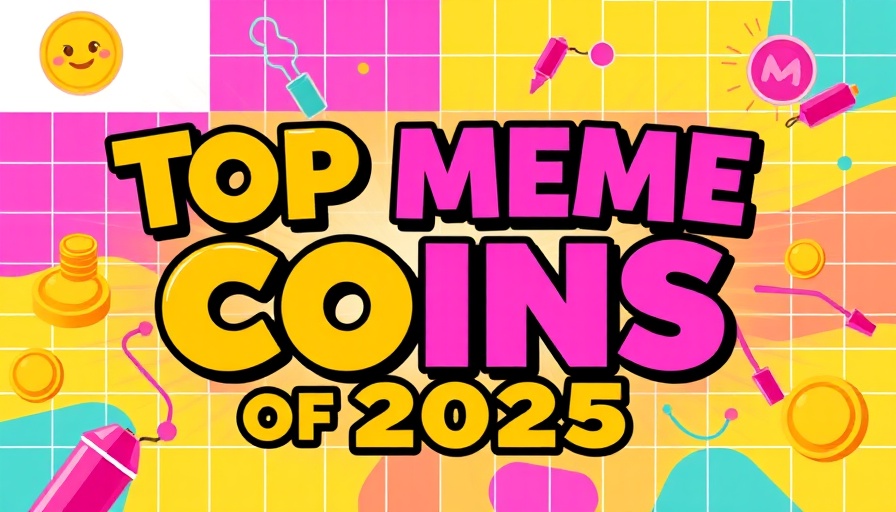 Vibrant graphic of top new meme coins to invest in 2025, colorful design.