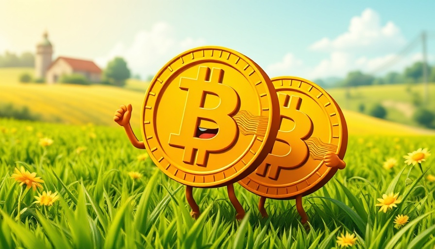 Bitcoin Crypto Rally with animated coins in sunny fields.