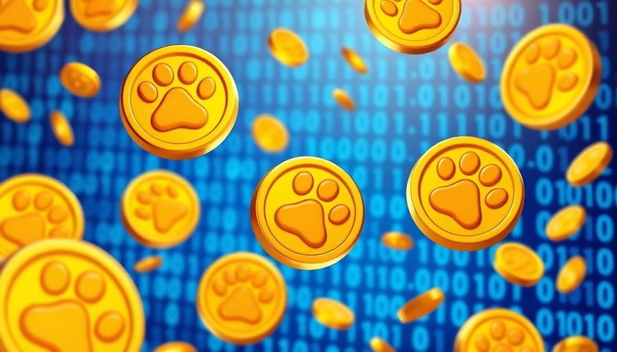 Next Crypto to Explode concept with paw-print coins, digital theme.