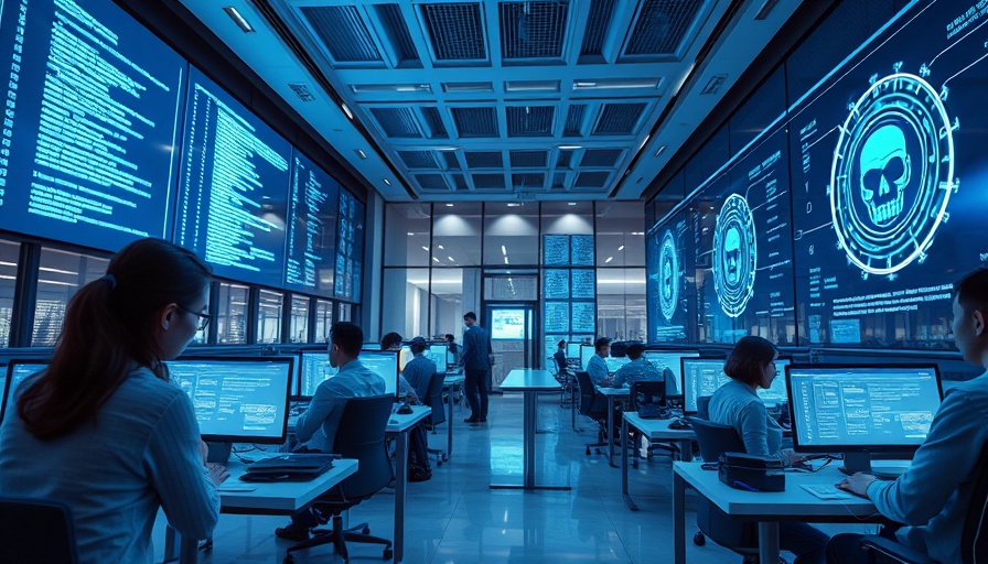CrowdStrike office with AI holograms, representing job cuts due to AI technology.