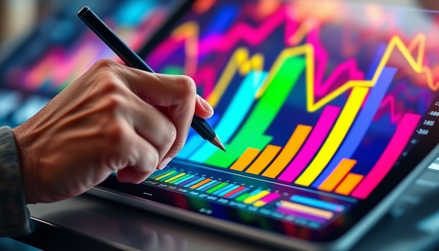Colorful charts on tablet analyzed for AI in news context.