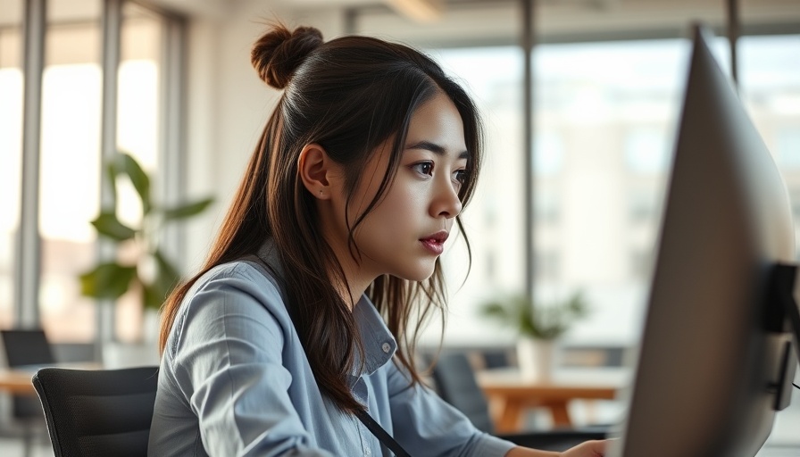 Young woman working on computer in office discussing Walmart tech jobs salaries
