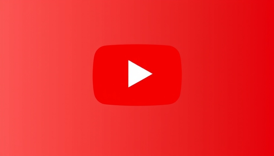 YouTube logo on red background, clean and minimalist design.