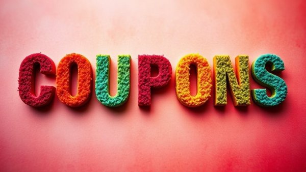 Vibrant COUPONS text with grainy effect for Chewy Promo Code December 2025.