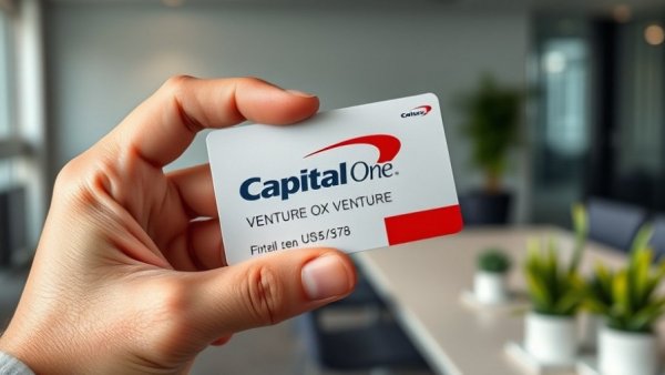 Close-up of the Capital One Venture X Business card in hand.