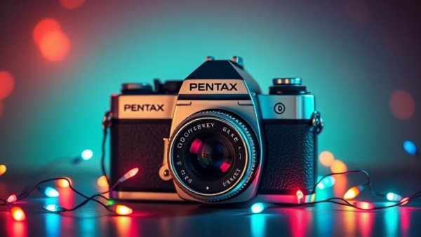 Vintage camera with fairy lights, perfect for top gifts for travelers.
