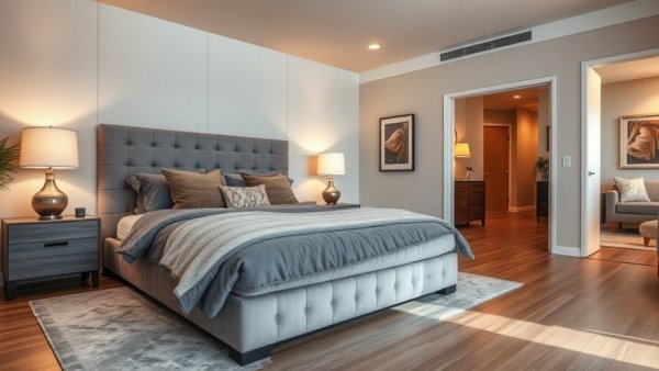 Modern cozy bedroom, perfect for vacation rental appeal