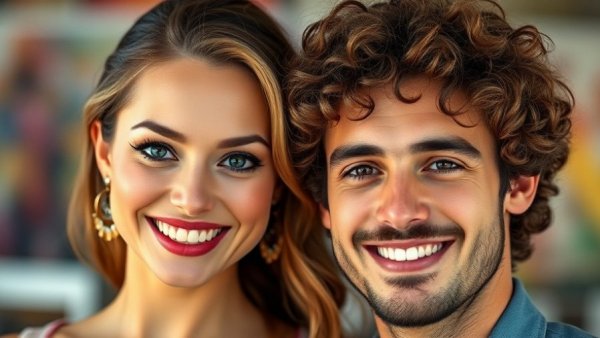 Ariana Grande Ethan Slater relationship portrait smiling warmly.