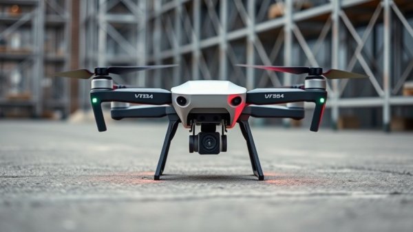 Modern drone on a concrete surface, linked to Trump administration drone ban.