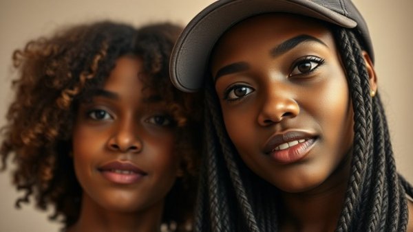 Close-up of two women in celebrity news setting.