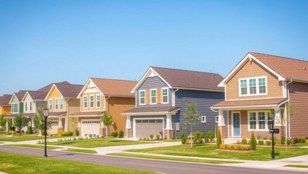 Suburban houses in Macon Georgia with clear sky