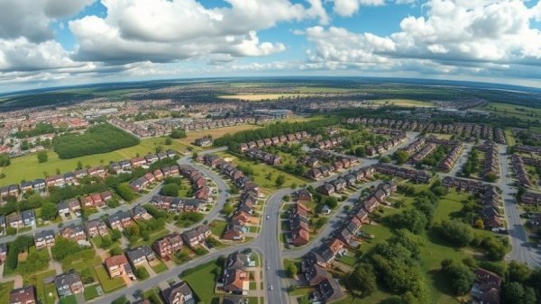 Aerial view of suburban neighborhood showcasing Public Improvement Districts PIDs in Texas.